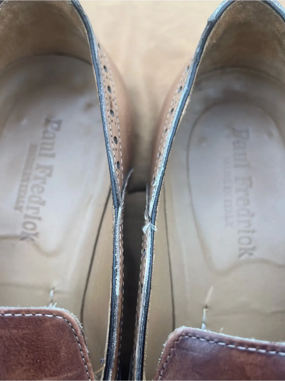 Paul Fredrick Two-Tone Brown and Tan Fringe Kiltie Tassel Loafers Size 8